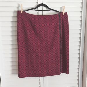 EAF Pencil Skirt, Size XL, Pink‎ Black Graphic Diamond Pattern, Zipper Accent